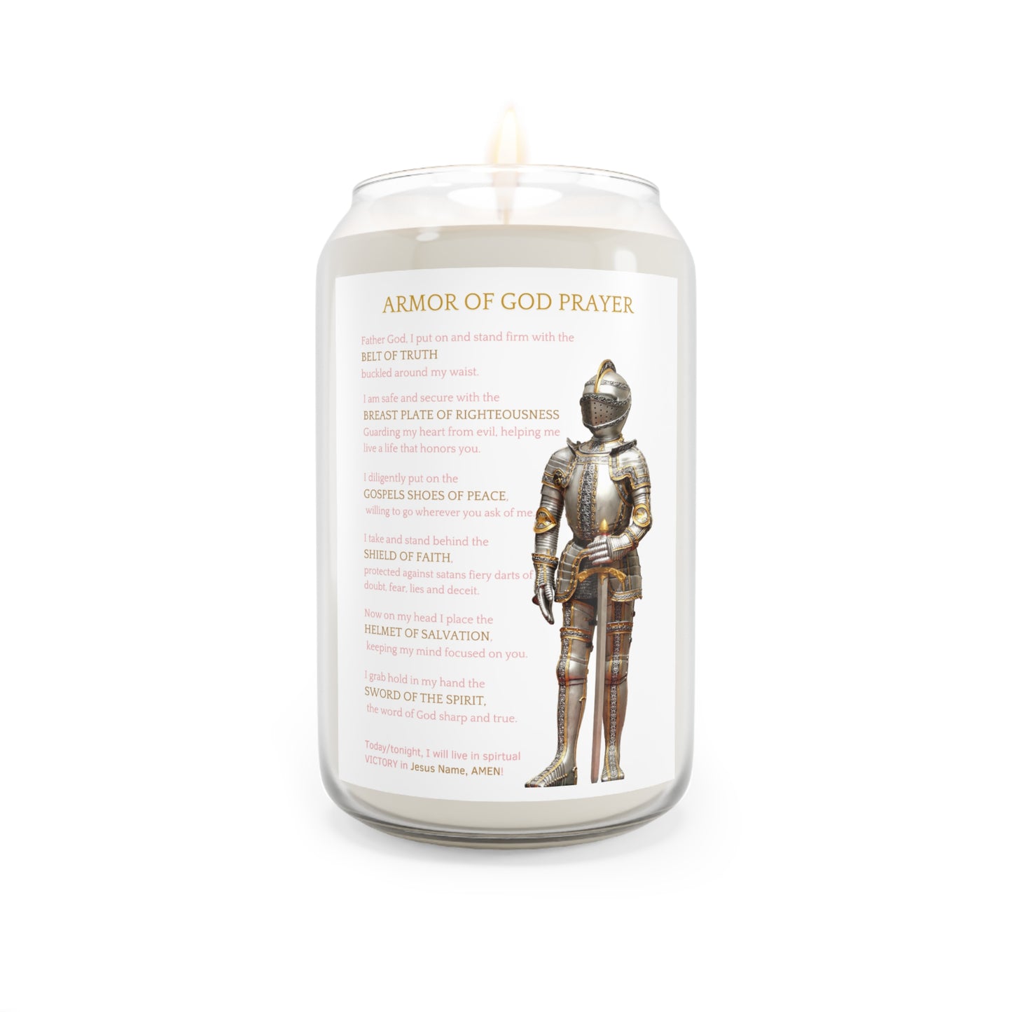 Armor of God Prayer Candle – Vanilla Soy Wax