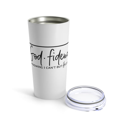 "God-fidence" White Tumbler 20oz