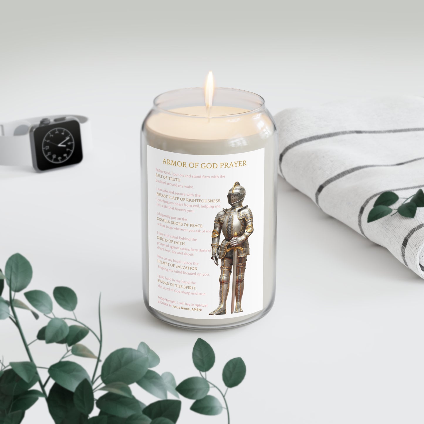 Armor of God Prayer Candle – Vanilla Soy Wax